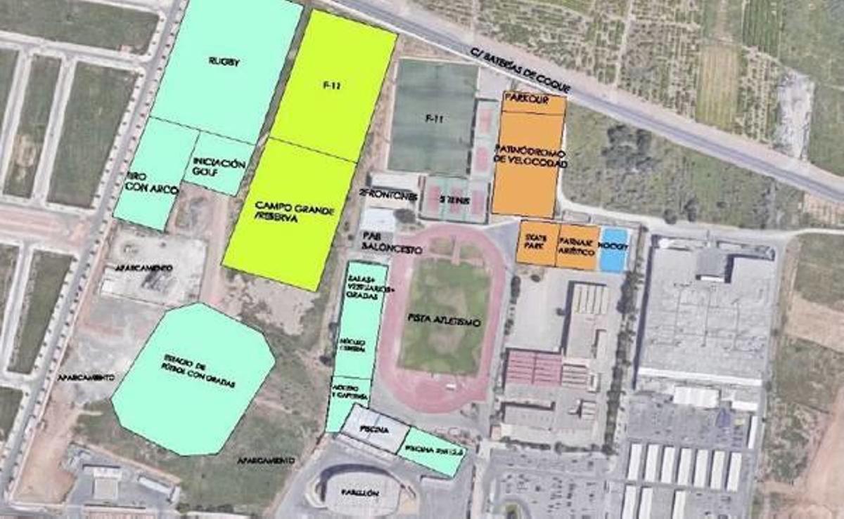 Sagunt ampliará el polideportivo internúcleos 93.000 m2 al oeste