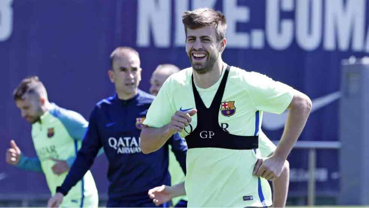 Piqué, en el entrenamiento