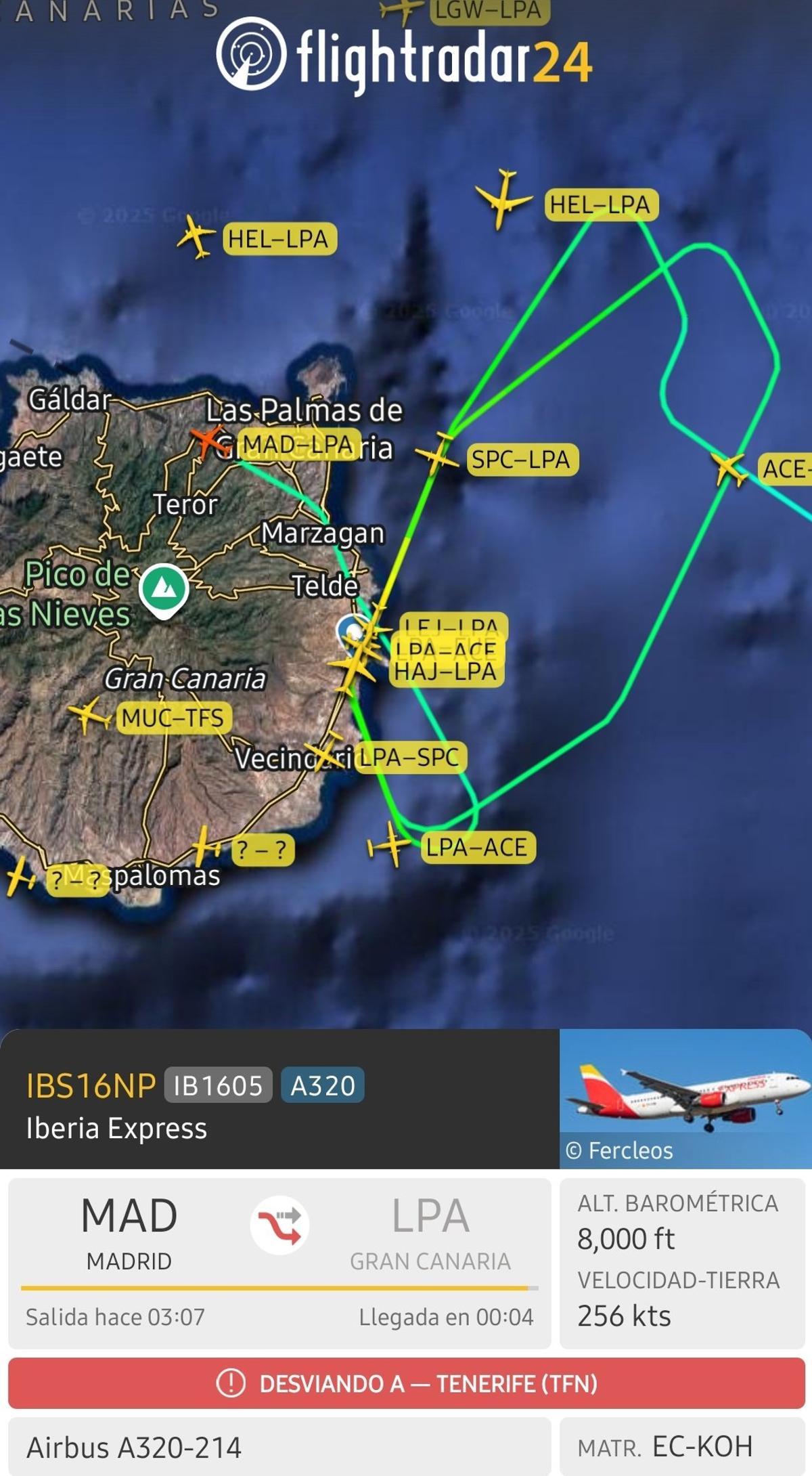Vuelo afectado de Madrid