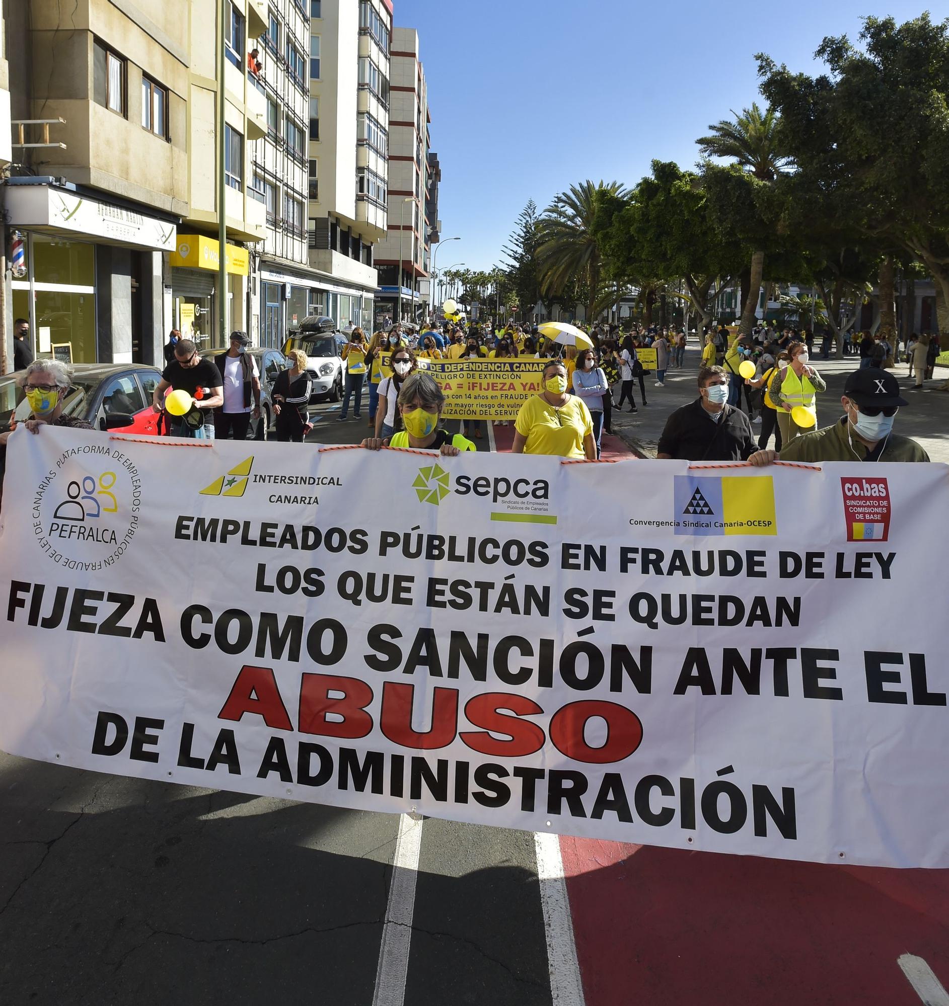 Manifestación de empleados públicos en Las Palmas de Gran Canaria