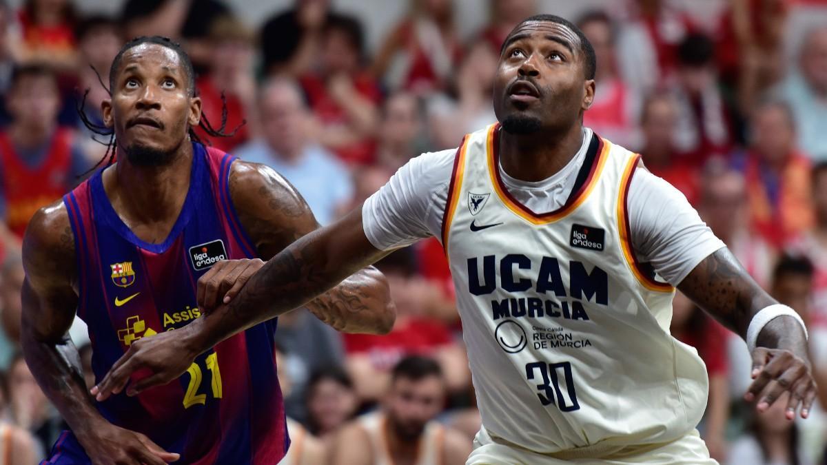 Will Clyburn y Kelan Martin, en el UCAM Murcia - Barça