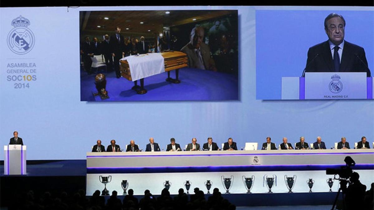 Florentino, durante su parlamento el sábado en la Asamblea General