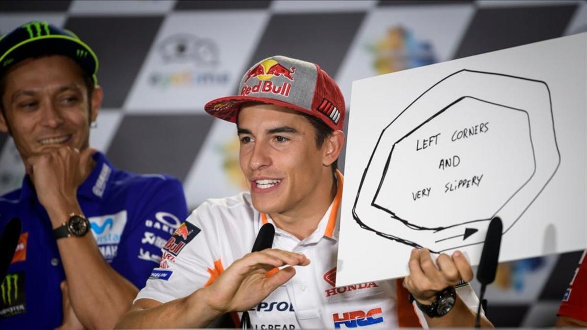 Márquez bromea en la rueda de prensa previa al GP de Austria