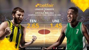 Lenovo Tenerife vs. Unicaja Málaga: horario, TV, estadísticas, cuadro y pronósticos