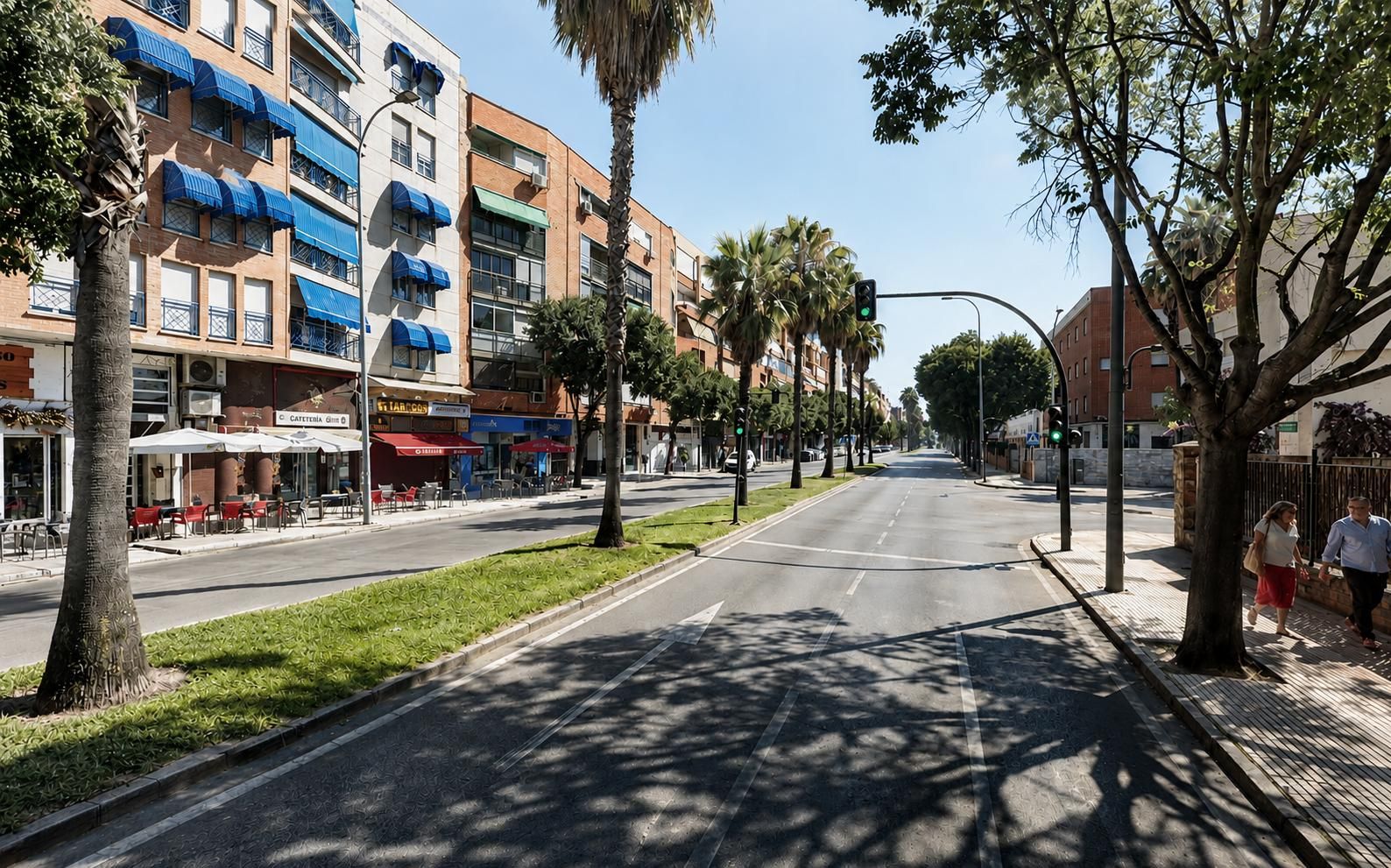 La avenida María Auxiliadora de Badajoz.