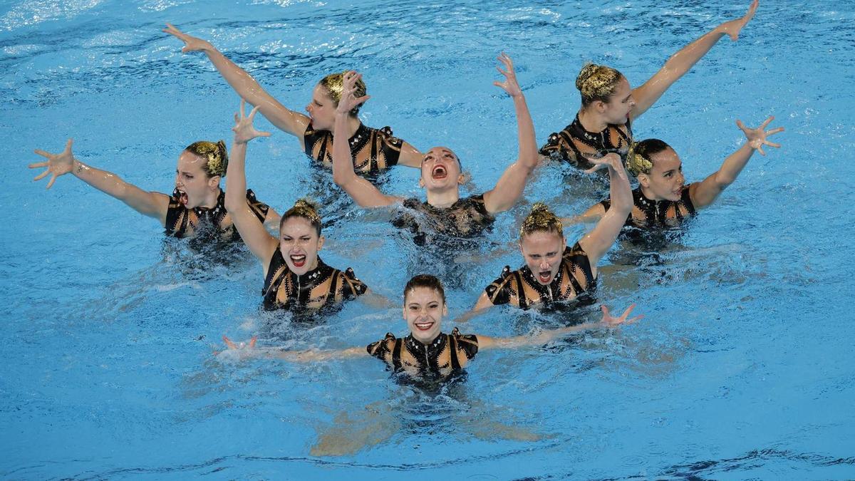 El equipo español de natación artística, medalla de bronce.