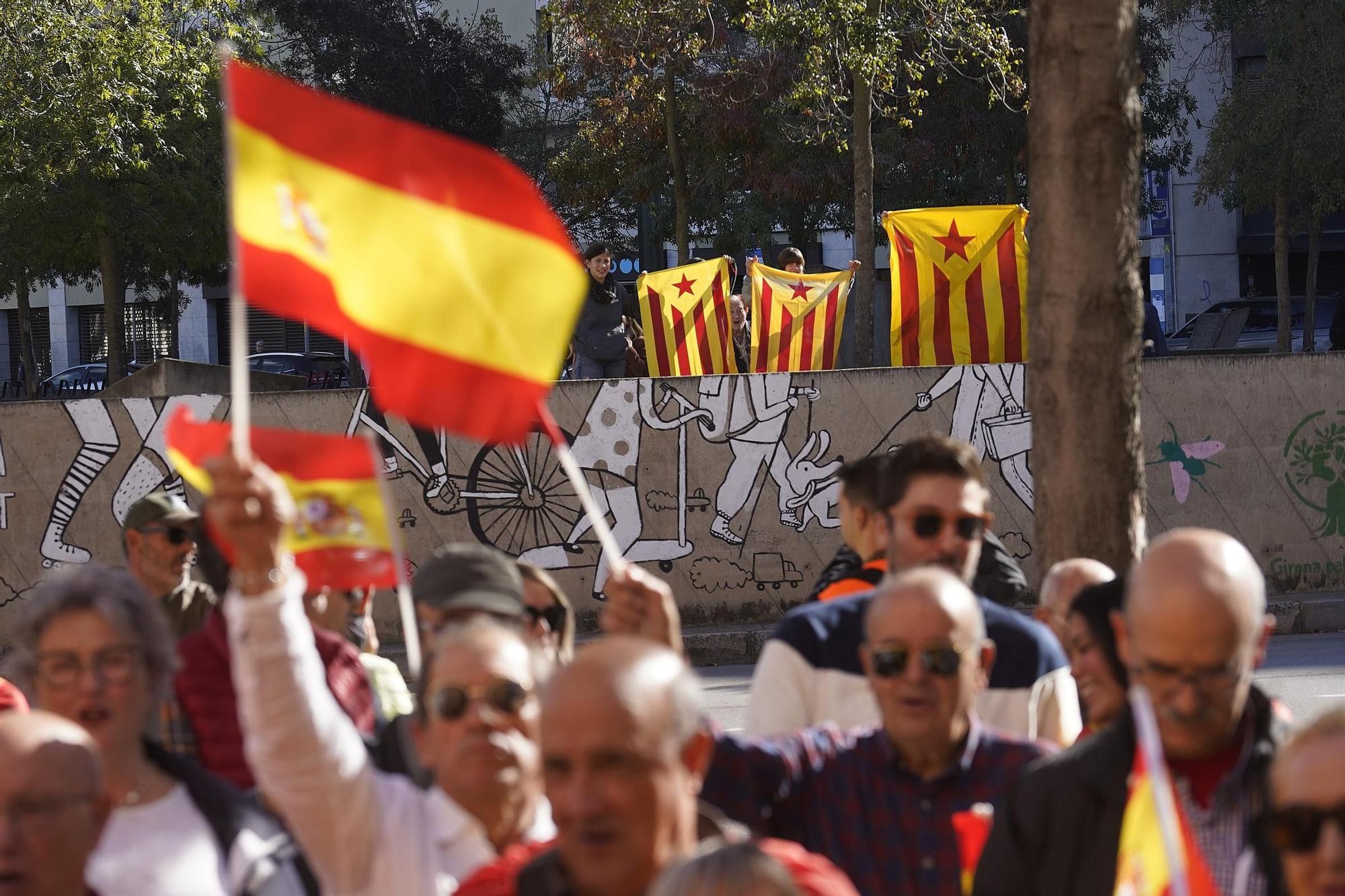 La manifestació contra l'amnistia a Girona, en fotos