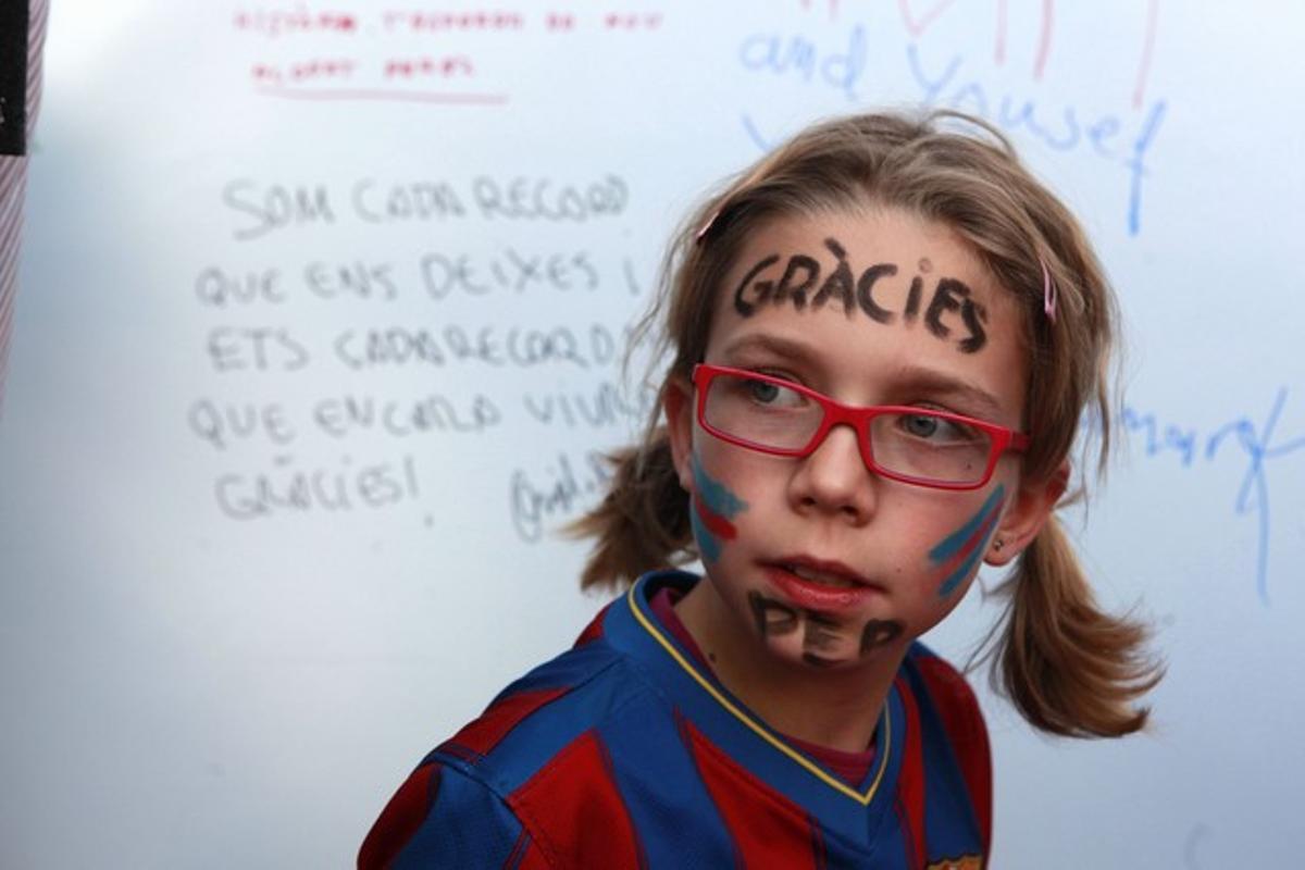 Una seguidora del Barça, en el Camp Nou.