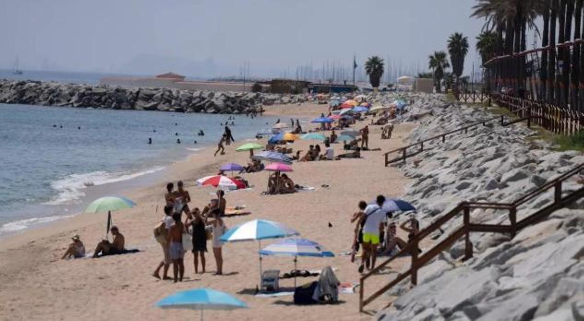 Ambient a la platja de Vilassar de Mar, a la comarca del Maresme, Barcelona