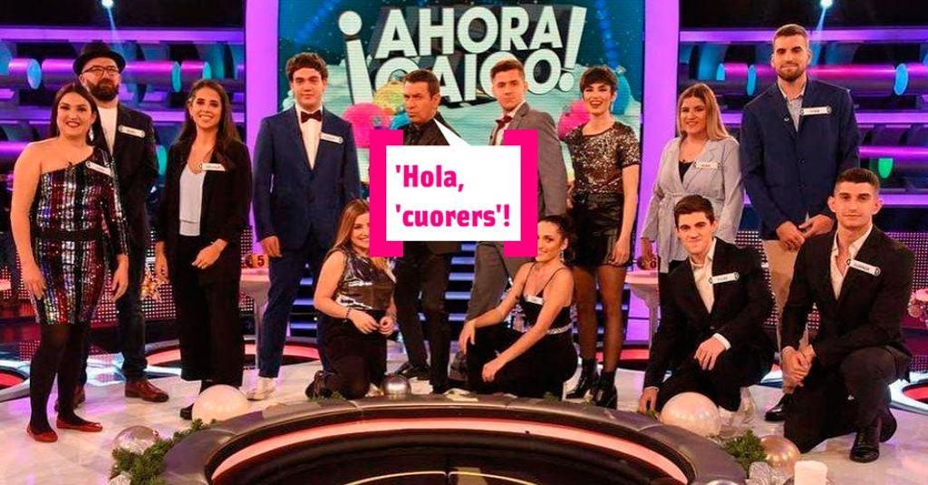 Arturo Valls posa con los mejores concursantes de '¡Ahora caigo!' de 2020