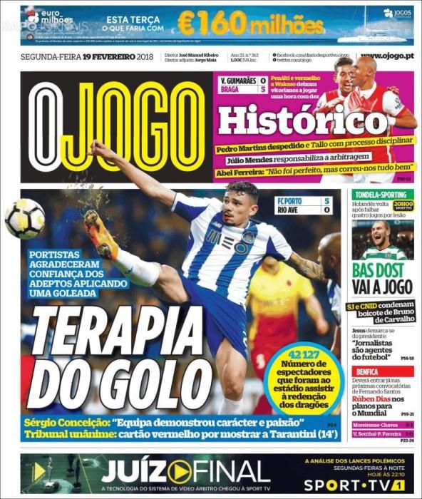 Portada lunes 19 de febrero de 2018