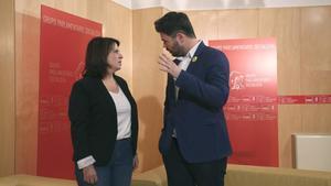 Adriana Lastra (PSOE) y Gabriel Rufián (ERC), el pasado junio en el Congreso de los Diputados. 