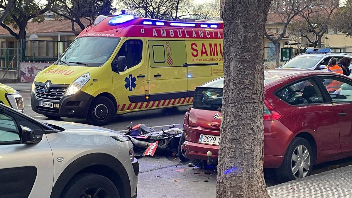 Accidente de moto en Castelló