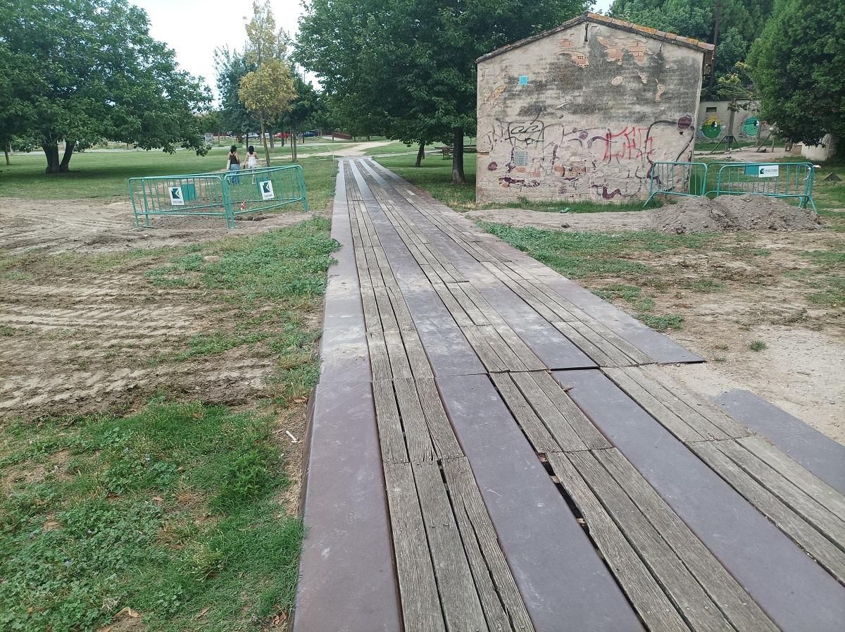 El sector del parc de les Aigües afectat per les obres
