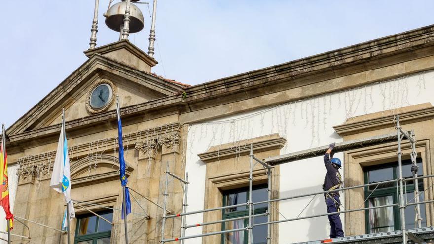 Obras de reparación en el consistorio.