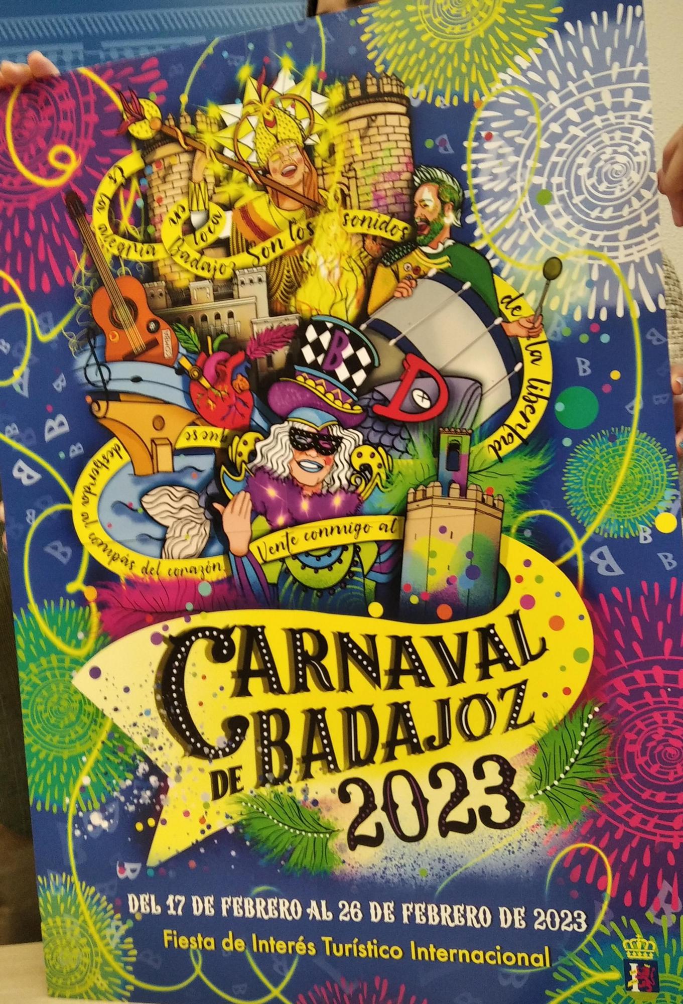 El cartel que anuncia el Carnaval de Badajoz 2023