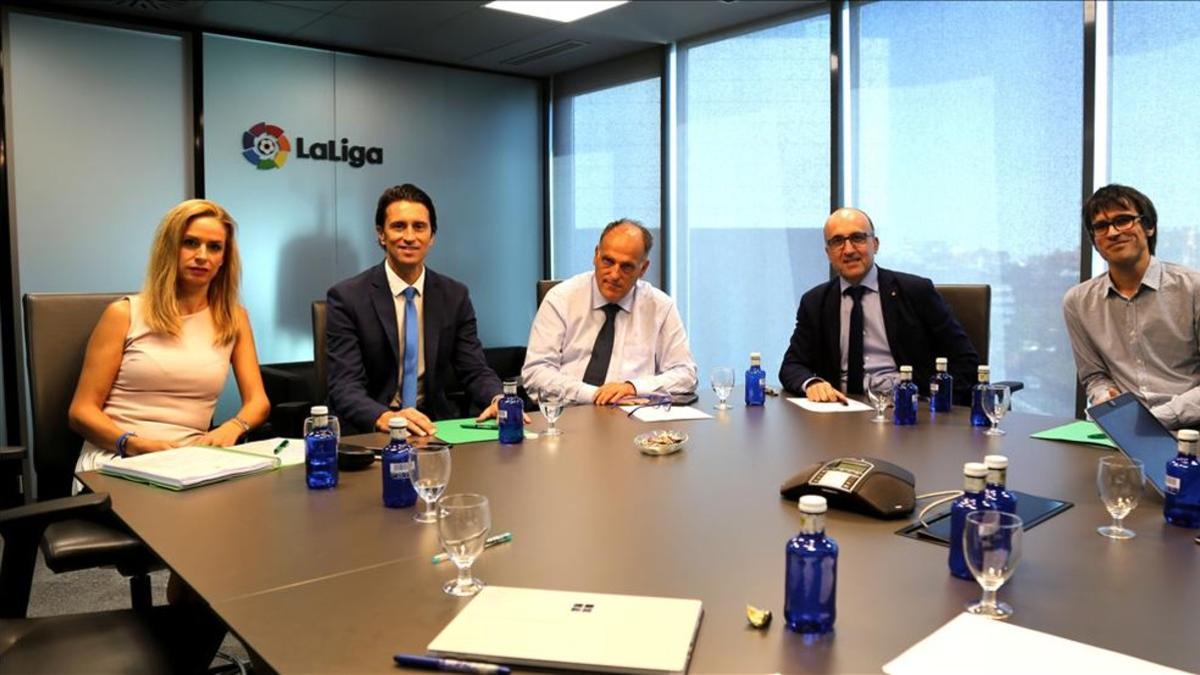 Javier Tebas presidió la reunión celebrada este lunes