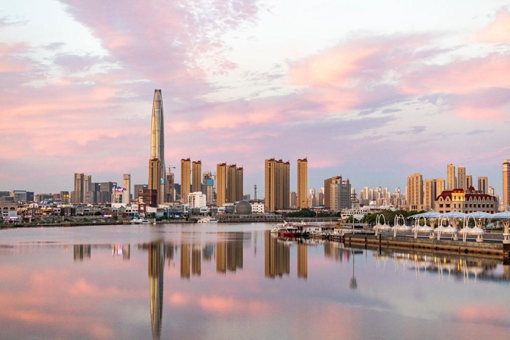 Tianjin CTF Finance Centre, en Tianjin, China.