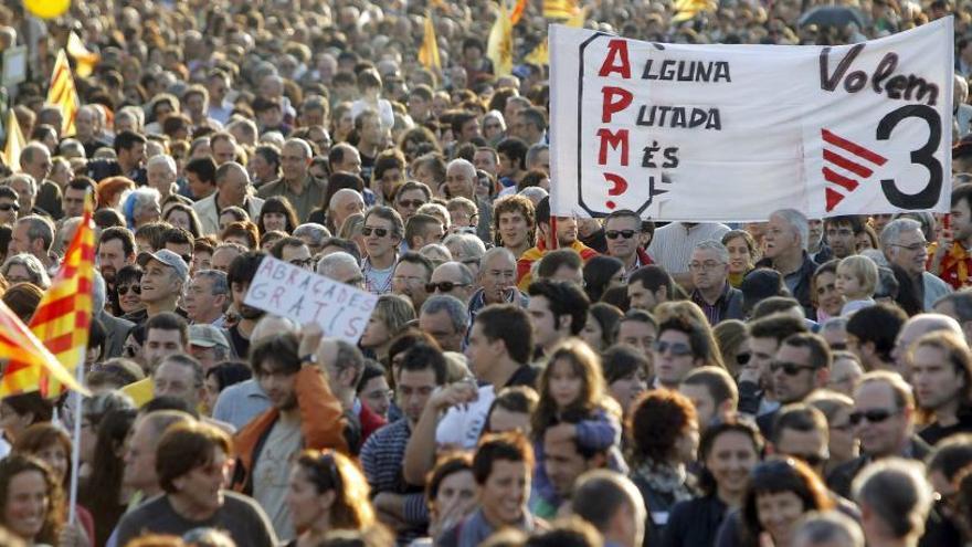 Manifestación en Valencia para reclamar TV3.