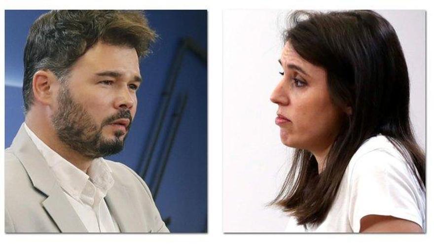 Rufián defiende la capacidad de Irene Montero para entrar en el Gobierno de Sánchez