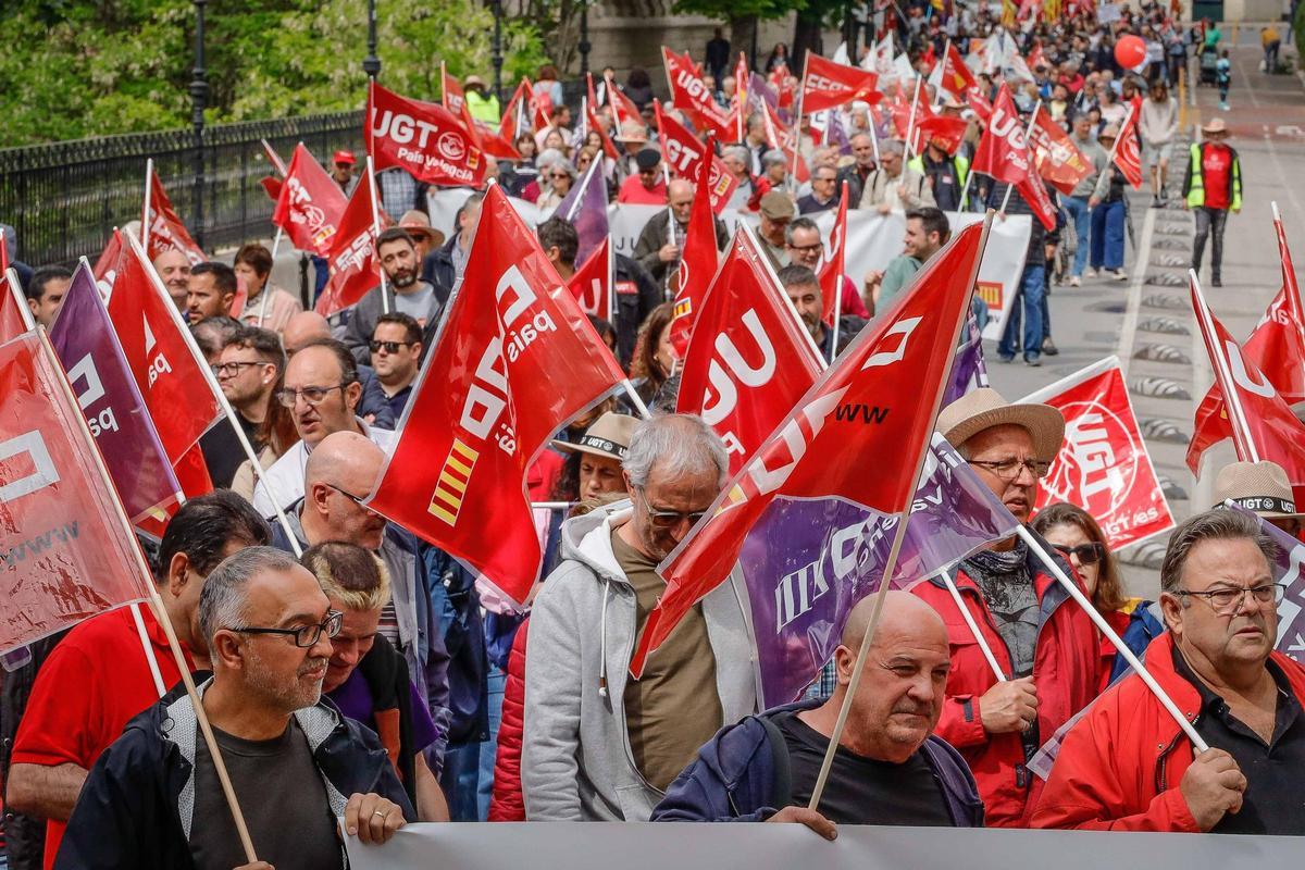 Las imágenes de la manifestación del 1 de Mayo en Alcoy Las imágenes de la manifestación del 1 de Mayo en Alcoy