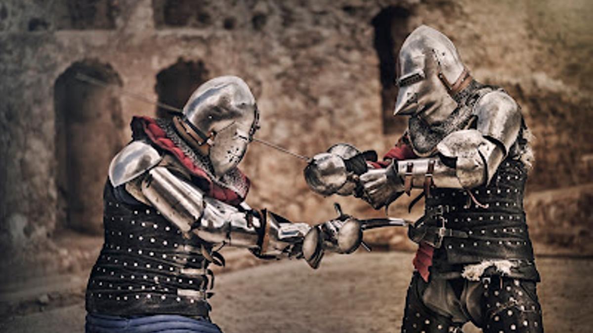 Las luchas entre caballero se repetirán a lo largo de la jornadas a las puertas del castillo.