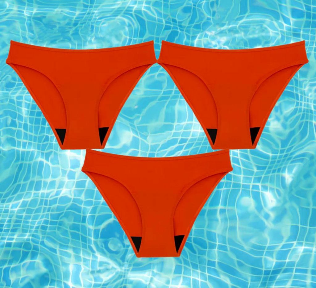 Bikini menstrual rojo