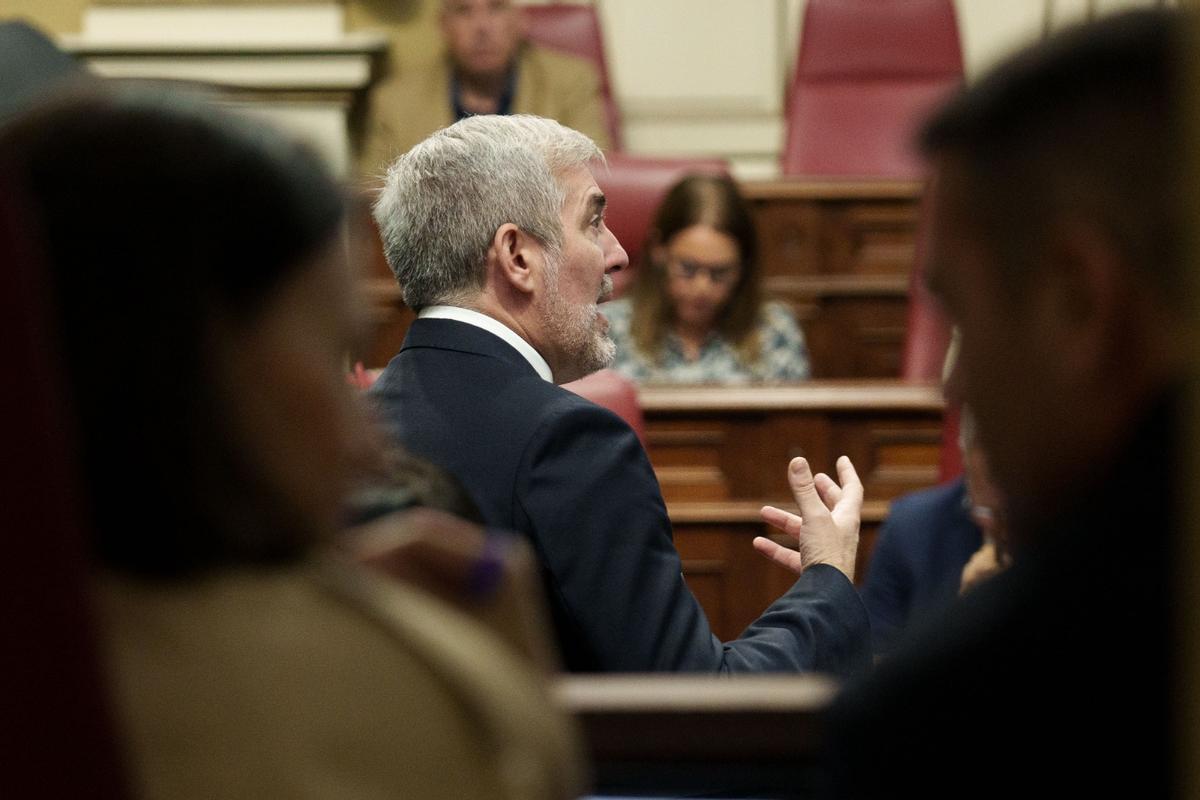 Fernando Clavijo durante el Pleno