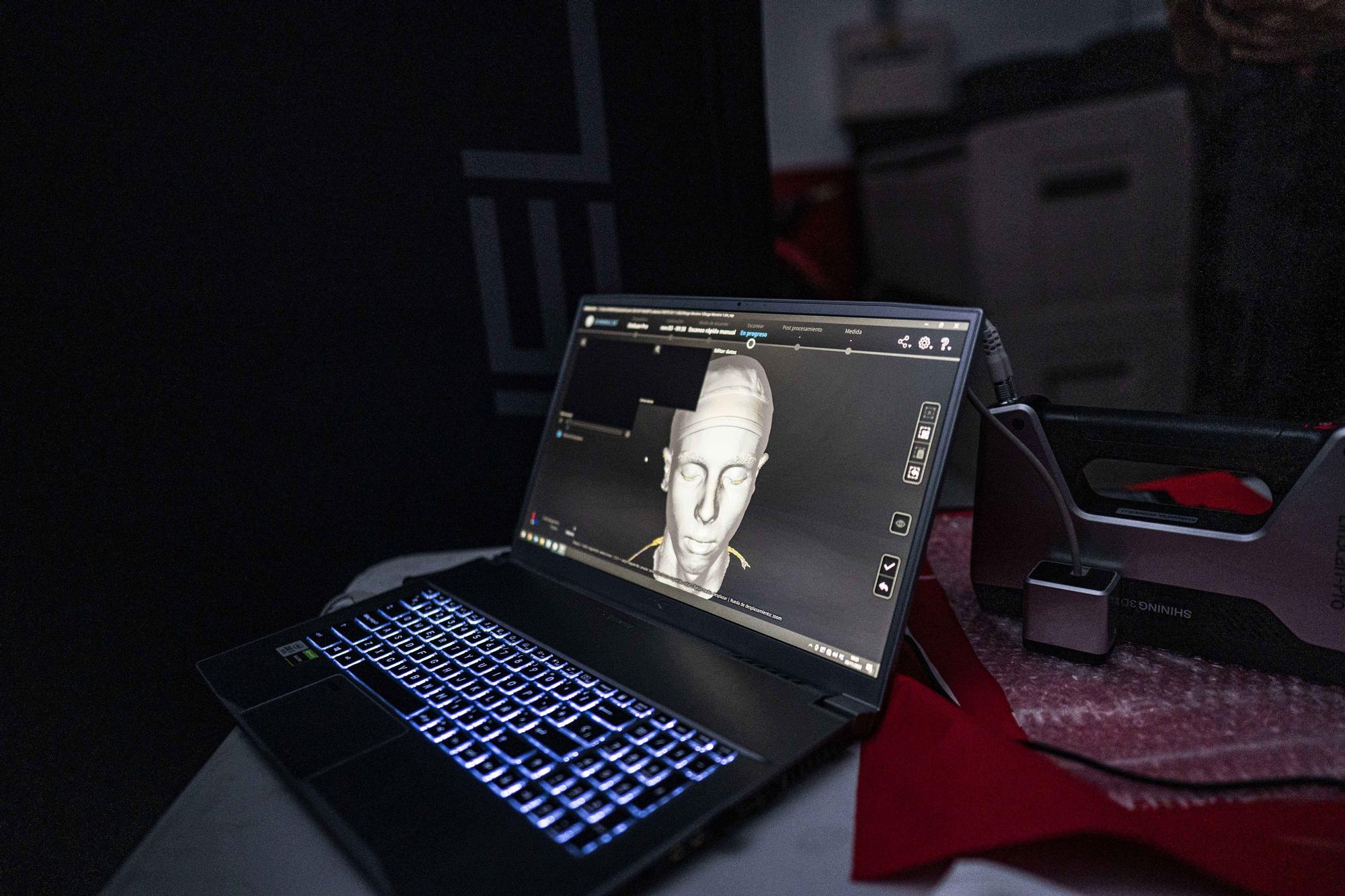 Imagen en 3D de la cabeza del piloto de Moto 3, Diogo Moreira. 