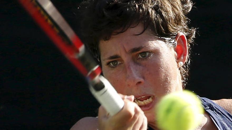 Carla Suárez durante un partido en el pasado torneo de Tokio