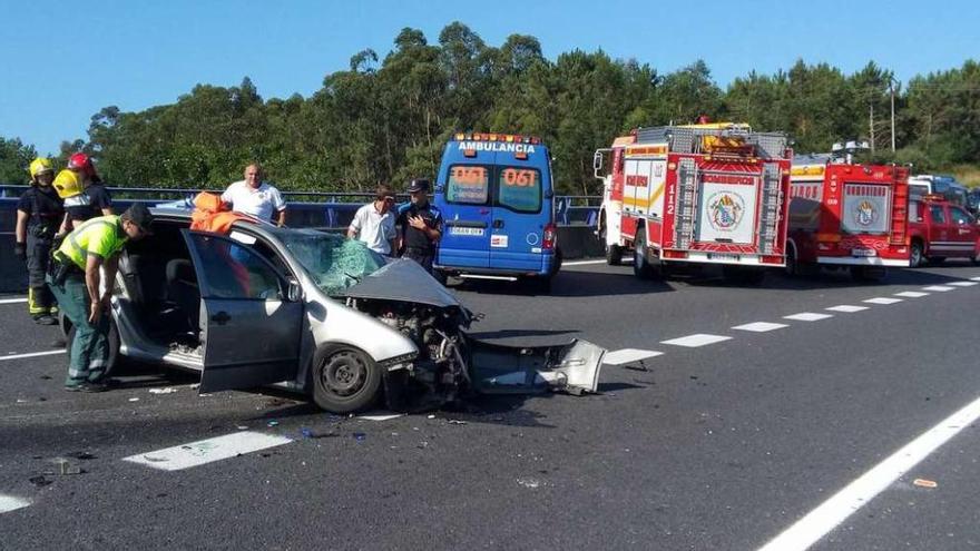 Accidente mortal ocurrido en la autovía de O Barbanza este verano.