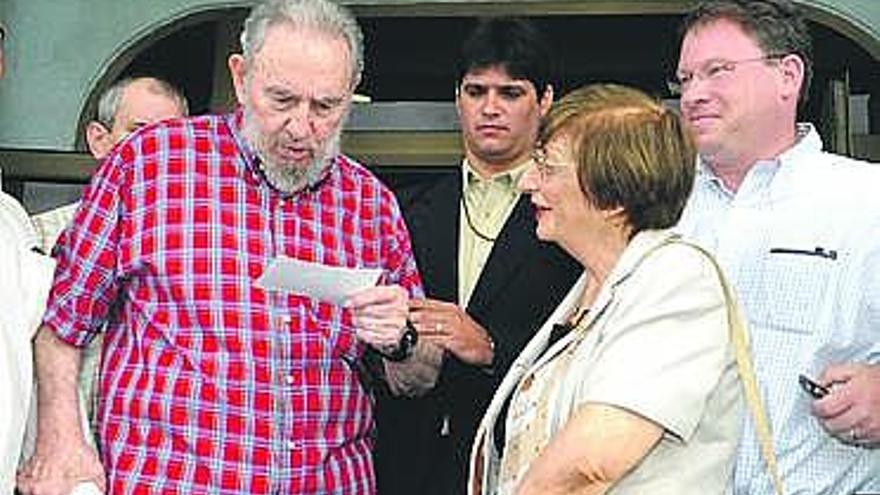 Fidel Castro, ayer, en el Acuario. / efe