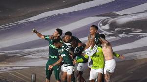 Los jugadores del Palmeiras celebran la conquista de la Libertadores