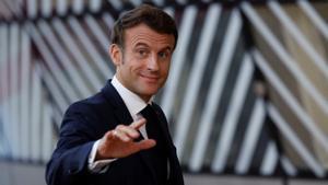 El presidente francés, Emmanuel Macron, a su llegada a la cumbre de Bruselas este jueves.