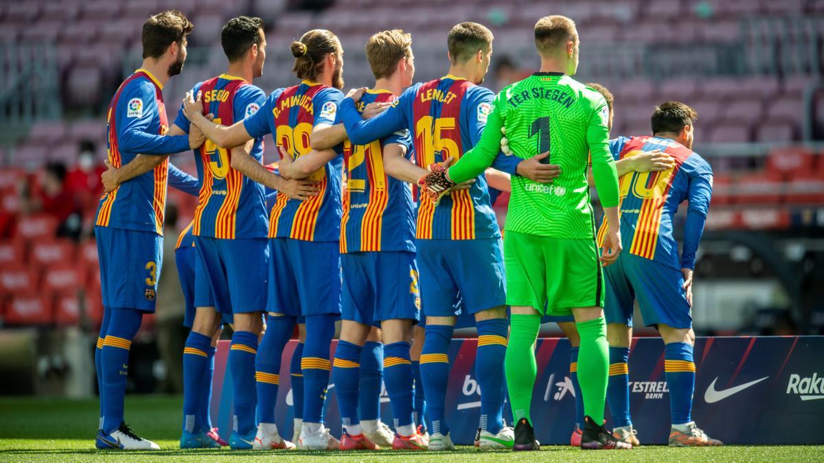 La formación inicial del Barça en el partido frente al Atlético.