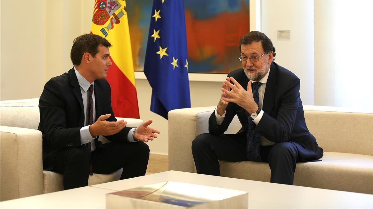 Mariano Rajoy y Albert Rivera, el pasado 7 de septiembre en el Palacio de la Moncloa