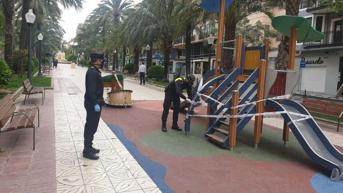 La Policía Local establece un dispositivo especial a partir de mañana para evitar aglomeraciones en los paseos de las familias en Alicante
