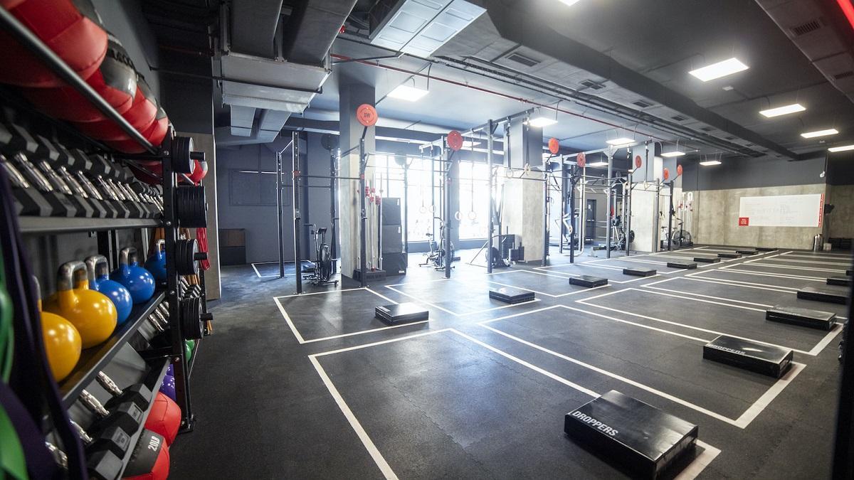 La sala de entrenamiento de Distrito Estudio en Málaga.