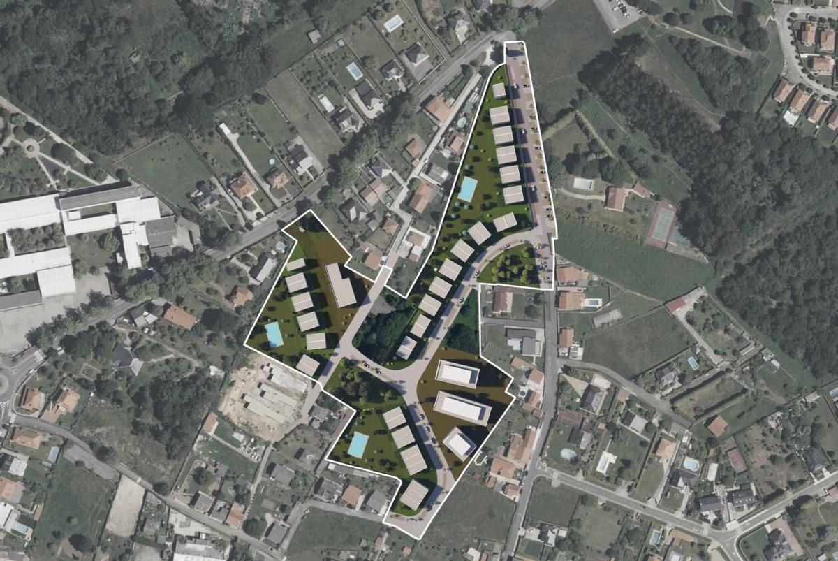 Recreación de la futura urbanización de O Carballo (Oleiros)