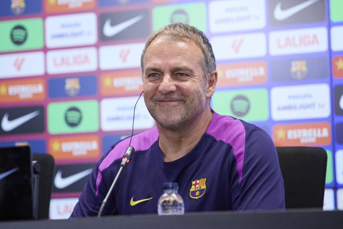 Hansi Flick, durante la rueda de prensa previa al Barça-Celta.