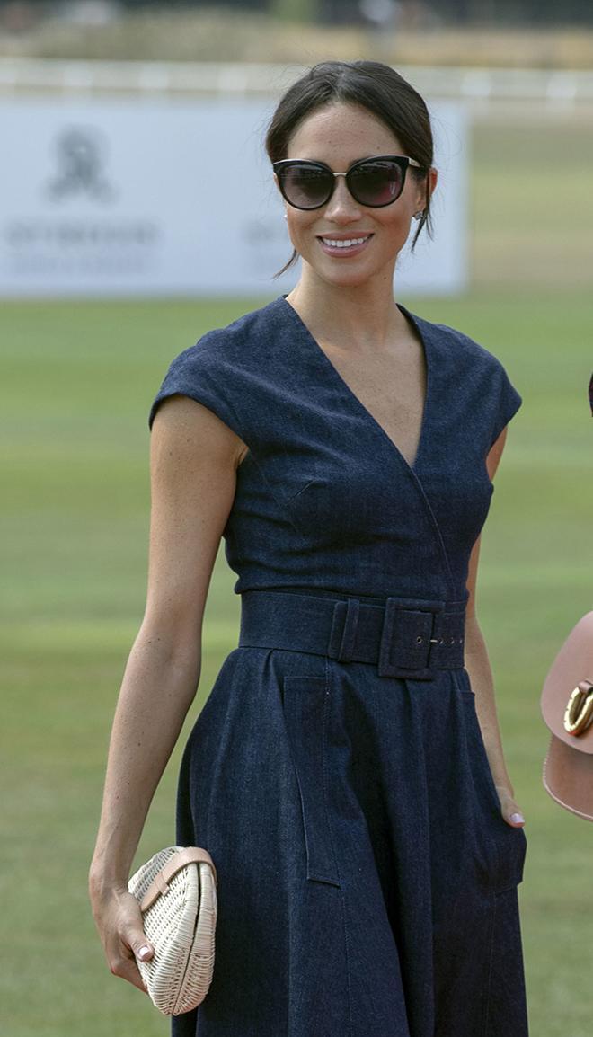 Meghan Markle a su llegada a un torneo de polo benéfico en Berkshire