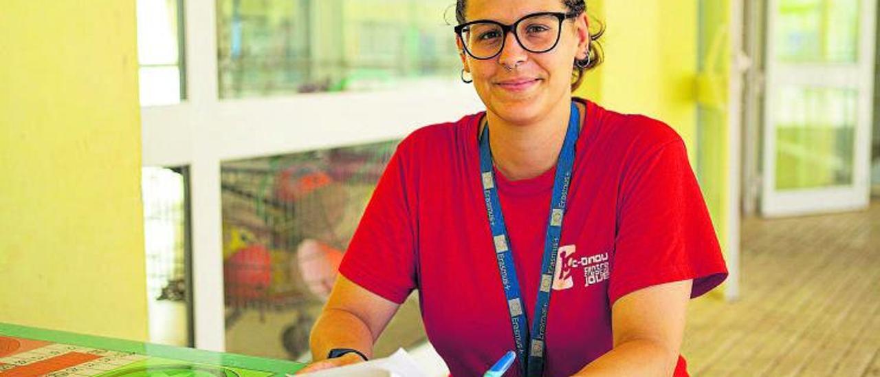 Alba Pereira Huguet, aquesta mateixa setmana, a l’escola de Sa Bodega.