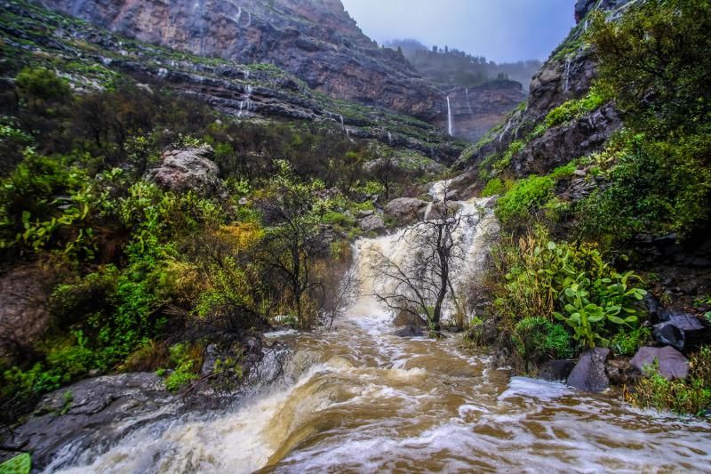 'Filomena' continúa dejando lluvias y llenando presas este jueves en Gran Canaria