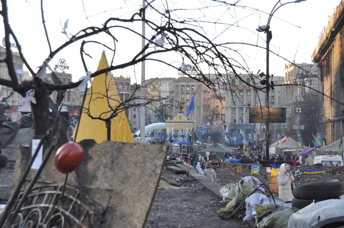 La plaza de la Independencia de Kiev, durante las manifestaciones de 2014.