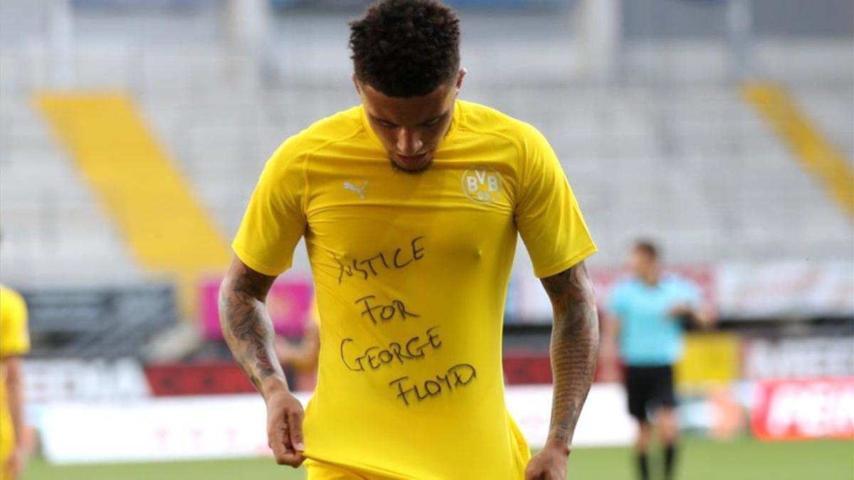 La celebración de Jadon Sancho