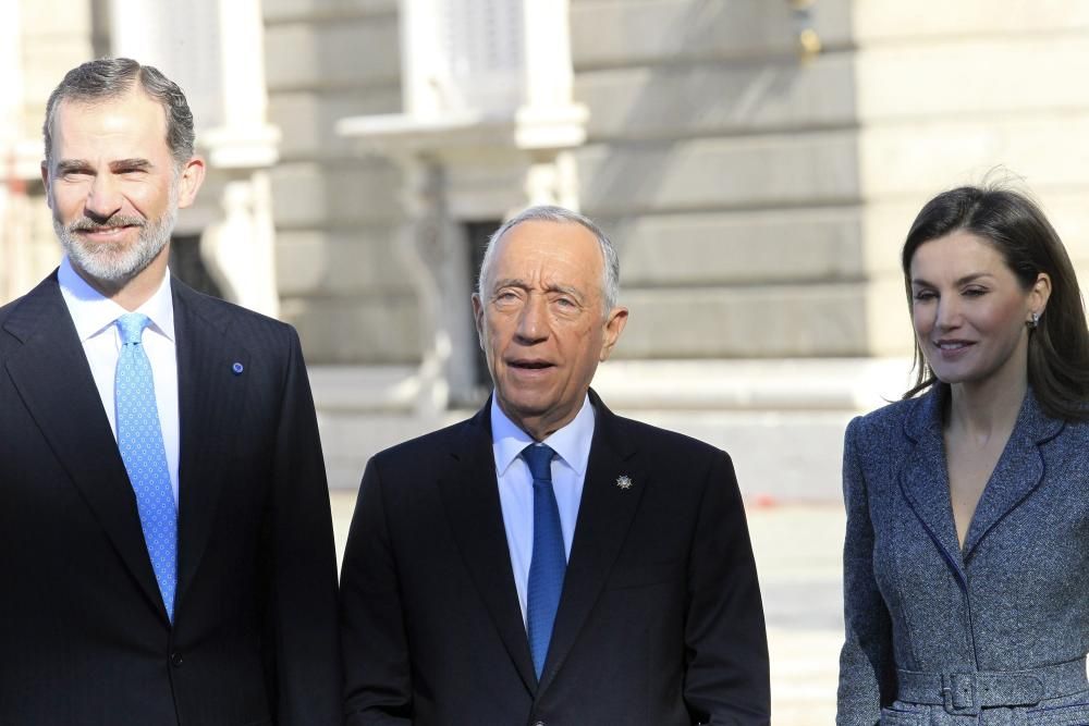 Felipe VI y la Reina Letizia reciben al presidente de Portugal