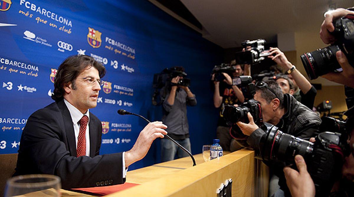 Toni Freixa, portaveu de la junta del Barça, explica la posició del club sobre el canvi d’horari del clàssic de Lliga.