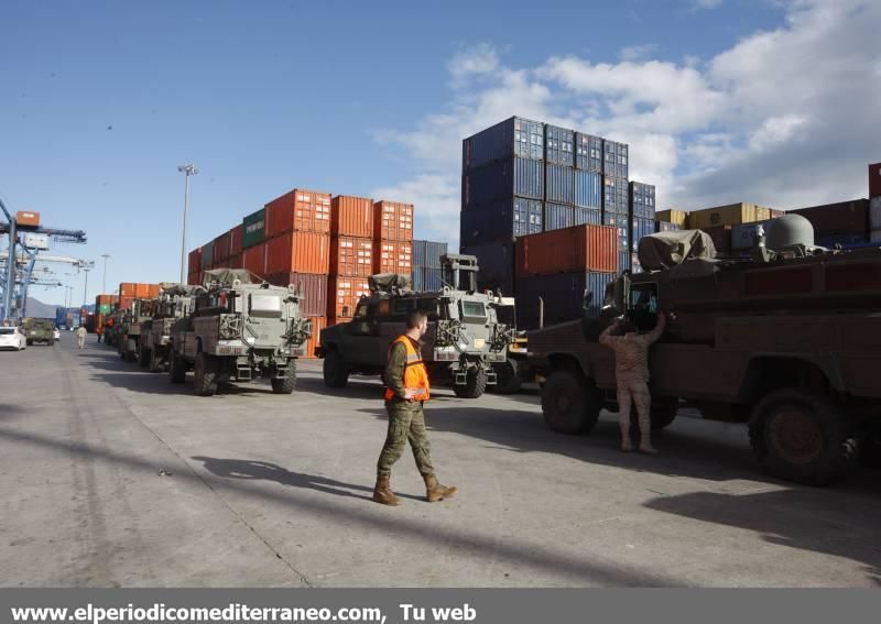 Desembarco vehículos del ejercito Afganistán-Castellón