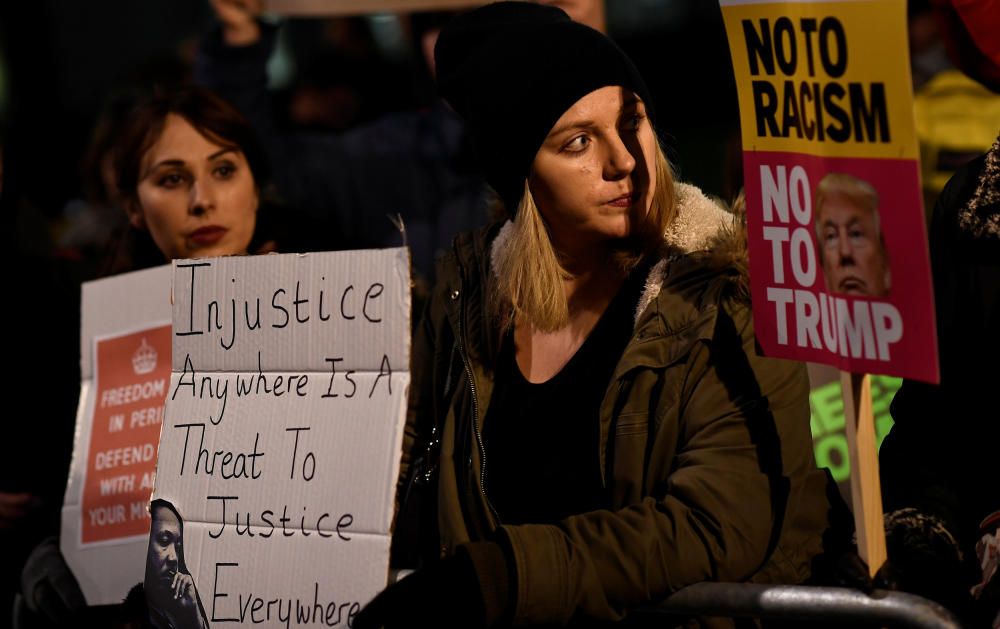 Protestas en Londres contra el veto de Trump