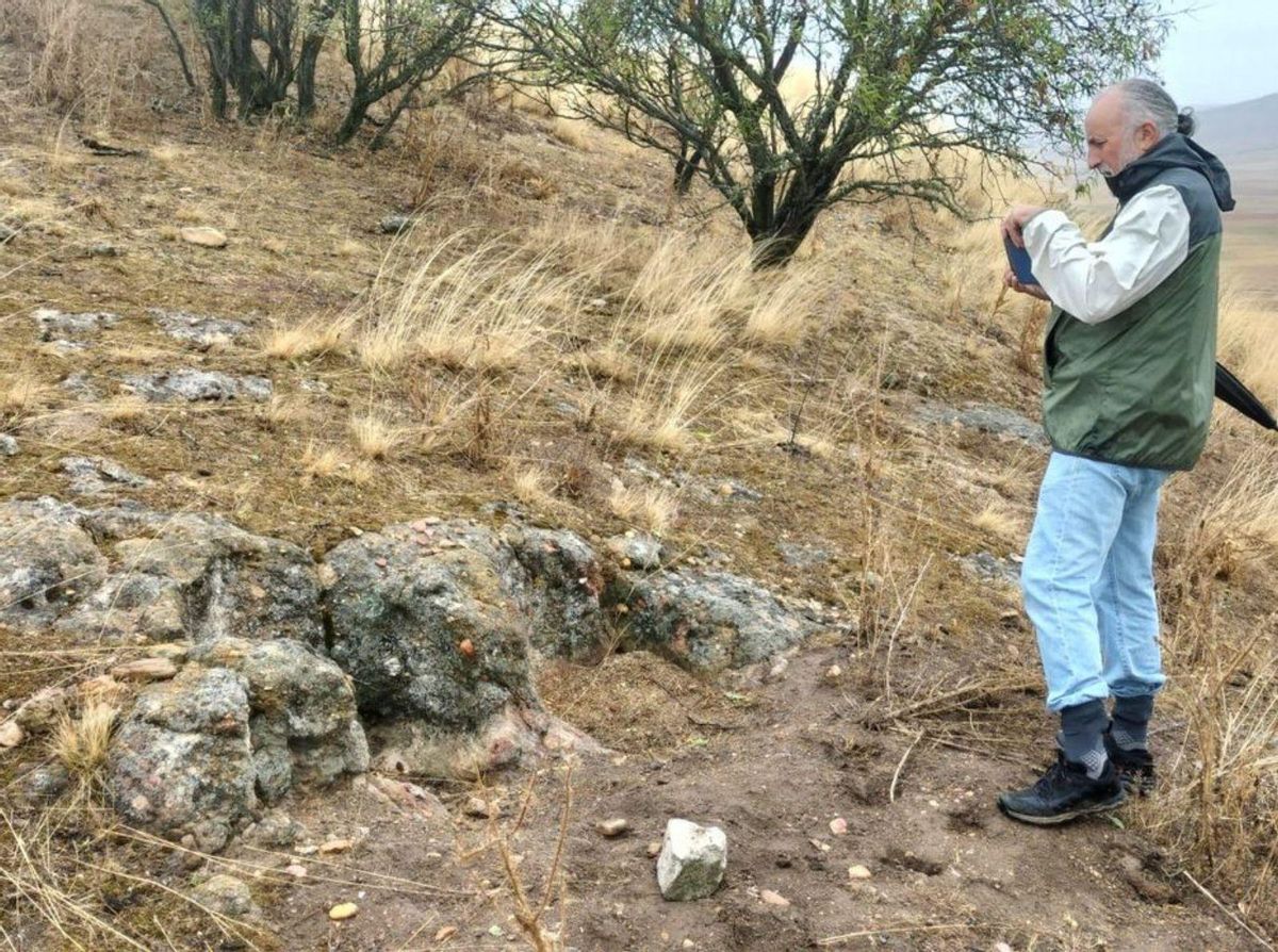Carlos Sanz, experto en cultura vaccea, en una visita a El Viso | I. G.